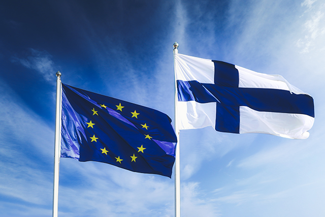 EU and Finnish flags