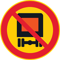 Liikennemerkki C8 Vaarallisten aineiden kuljetus kielletty.
