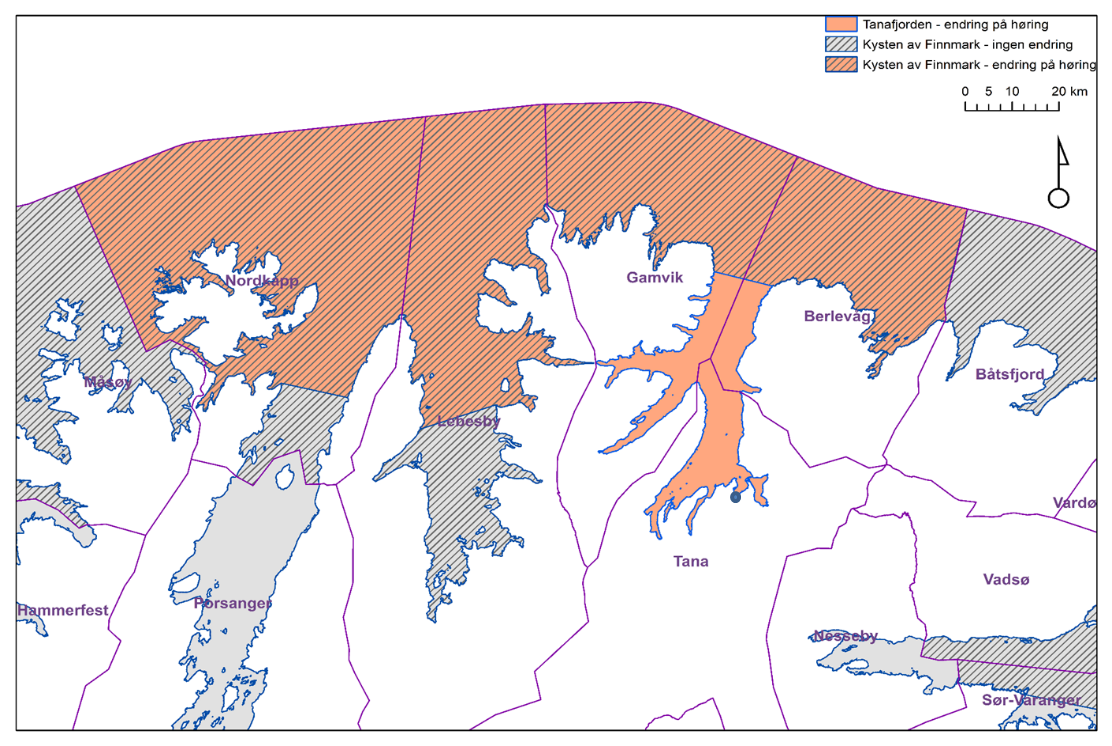 Norjan rannikkokalastukselle asettettu rauhoitusalue vuosina 2021-202
